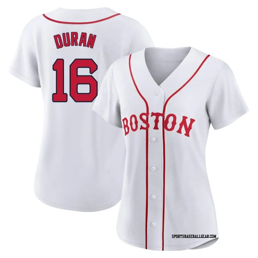 Jarren Duran Women's Boston Red Sox White Authentic 2021 Patriots' Day Jersey