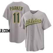 Jarrod Parker Men's Oakland Athletics Gray Replica Away 2.0 Jersey
