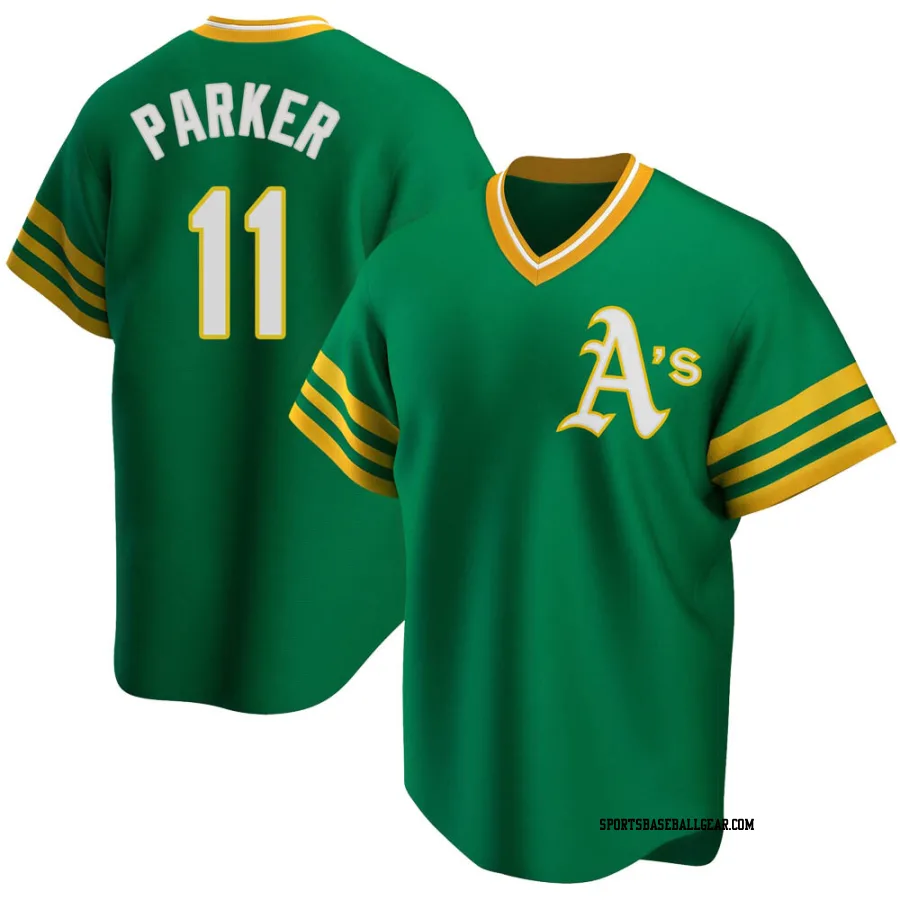 Jarrod Parker Men's Oakland Athletics Green Replica R Kelly Road Cooperstown Collection Jersey