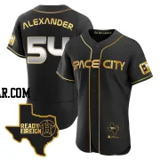 Jason Alexander Men's Houston Astros Black/Gold Authentic 2023 Space City Ready 2 Reign Flex Base Jersey