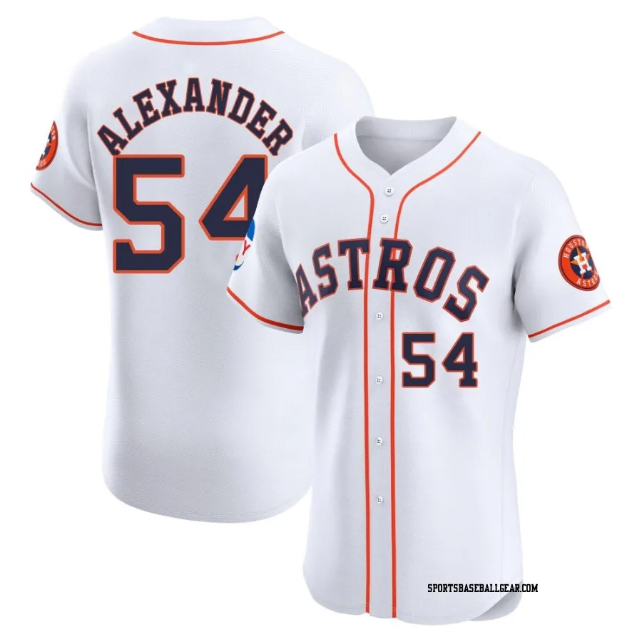 Jason Alexander Men's Houston Astros White Elite Home Patch Jersey