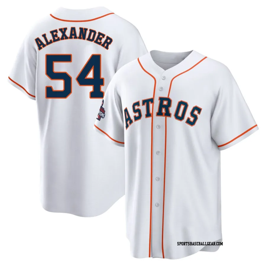 Jason Alexander Men's Houston Astros White Replica 2022 World Series Champions Home Jersey