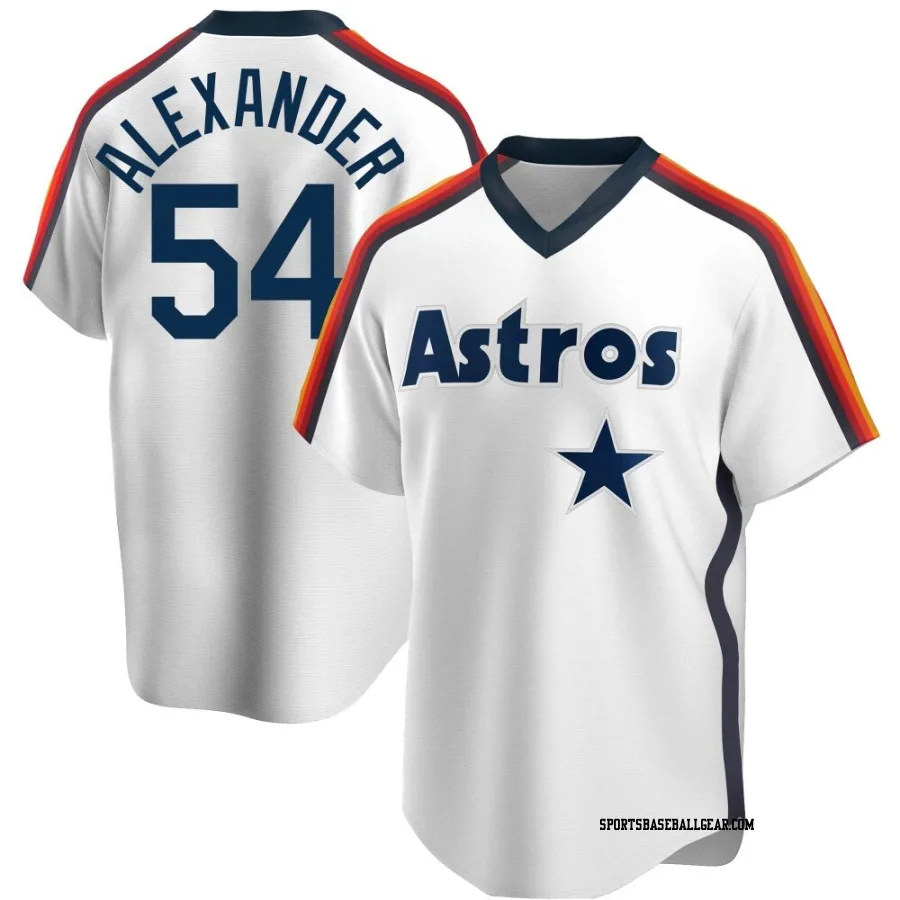 Jason Alexander Men's Houston Astros White Replica Home Cooperstown Collection Team Jersey