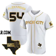 Jason Alexander Men's Houston Astros White/Gold Authentic 2023 Space City Ready 2 Reign Flex Base Jersey
