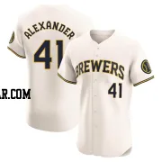 Jason Alexander Men's Milwaukee Brewers Cream Elite Home Jersey