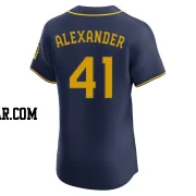 Jason Alexander Men's Milwaukee Brewers Navy Elite Alternate Jersey