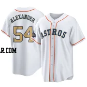 Jason Alexander Youth Houston Astros Gold Replica White 2023 Collection Jersey