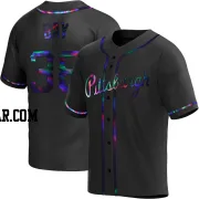 Jason Bay Men's Pittsburgh Pirates Black Holographic Replica Alternate Jersey