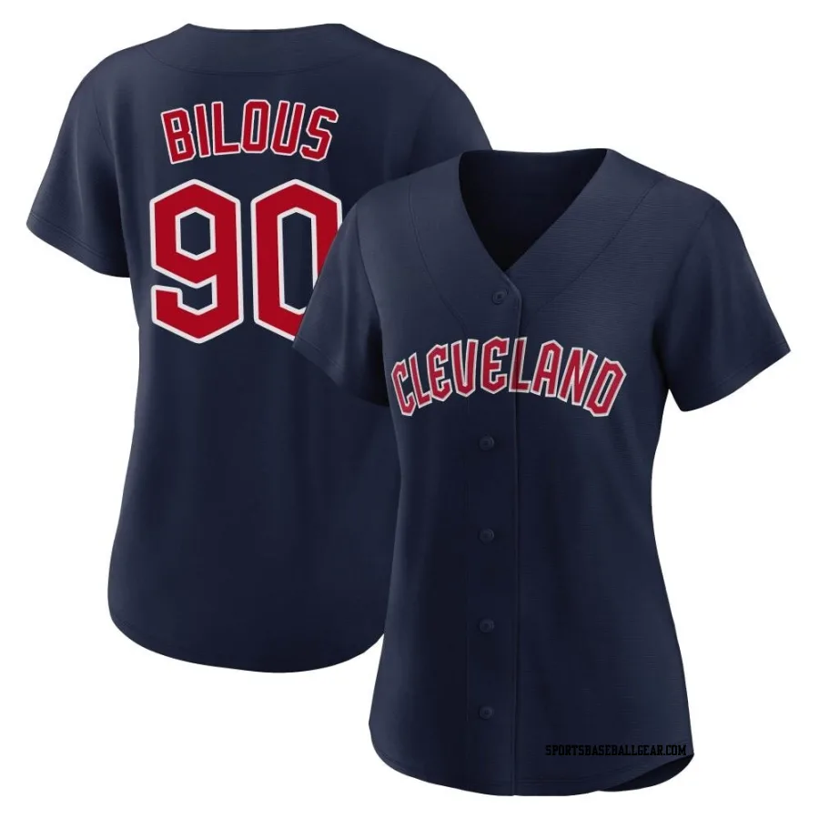 Jason Bilous Women's Cleveland Guardians Navy Authentic Alternate Jersey