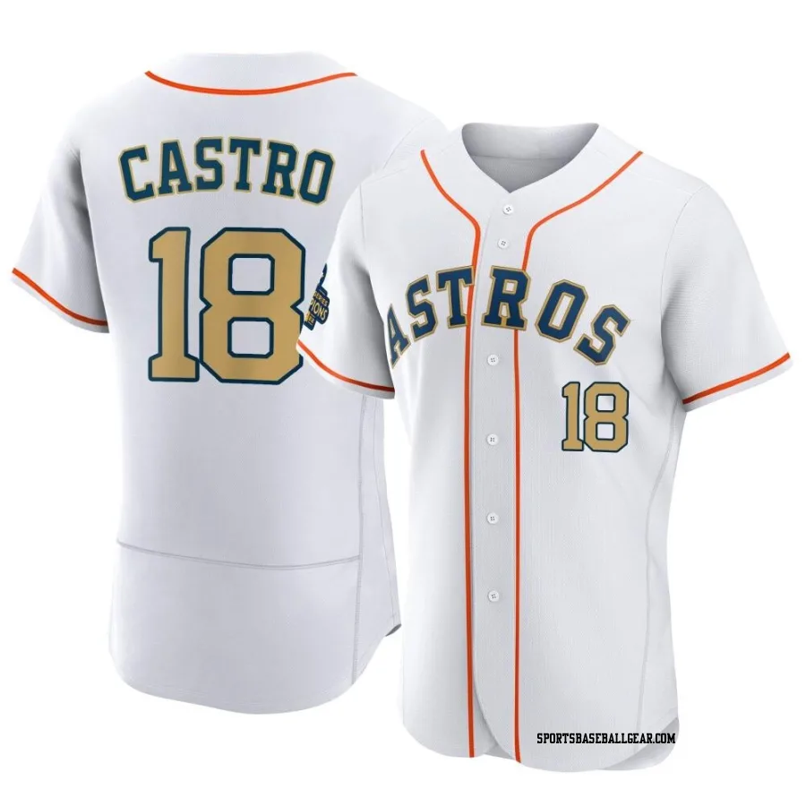 Jason Castro Men's Houston Astros Gold Authentic White 2023 Collection Jersey