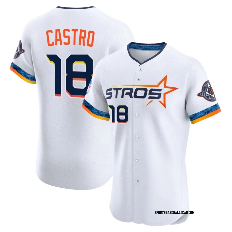 Jason Castro Men's Houston Astros White Elite 2025 City Connect Jersey