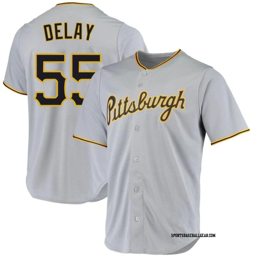 Jason Delay Men's Pittsburgh Pirates Gray Replica Road Jersey