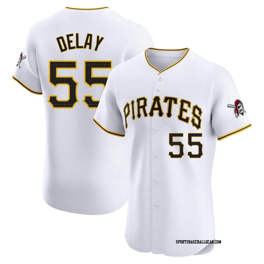 Jason Delay Men's Pittsburgh Pirates White Elite Home Jersey