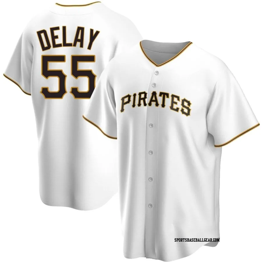 Jason Delay Men's Pittsburgh Pirates White Replica Home Jersey