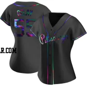 Jason Delay Women's Pittsburgh Pirates Black Holographic Replica Alternate Jersey