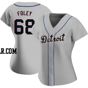 Jason Foley Women's Detroit Tigers Gray Replica Road Jersey