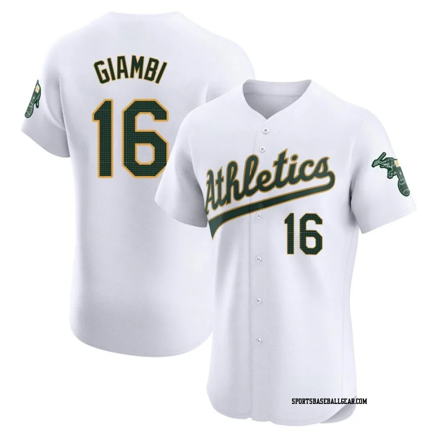 Jason Giambi Men's Oakland Athletics White Elite Home Jersey