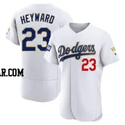 Jason Heyward Men's Los Angeles Dodgers White/Gold Authentic 2021 Gold Program Player Jersey