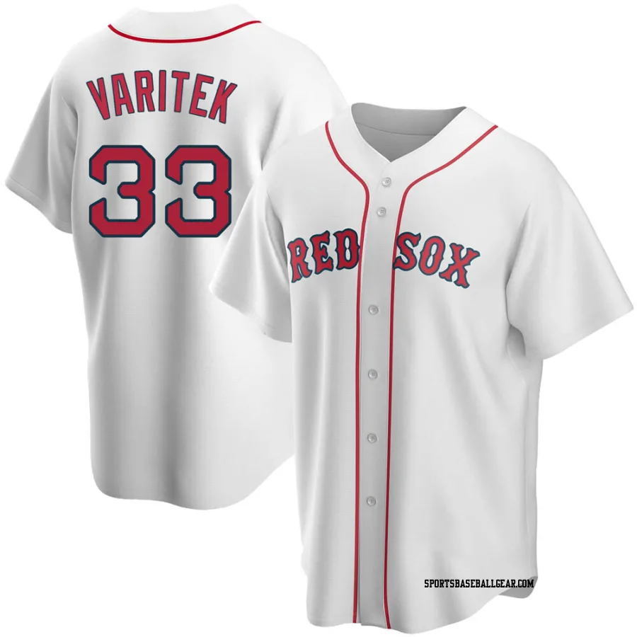Jason Varitek Men's Boston Red Sox White Replica Home Jersey