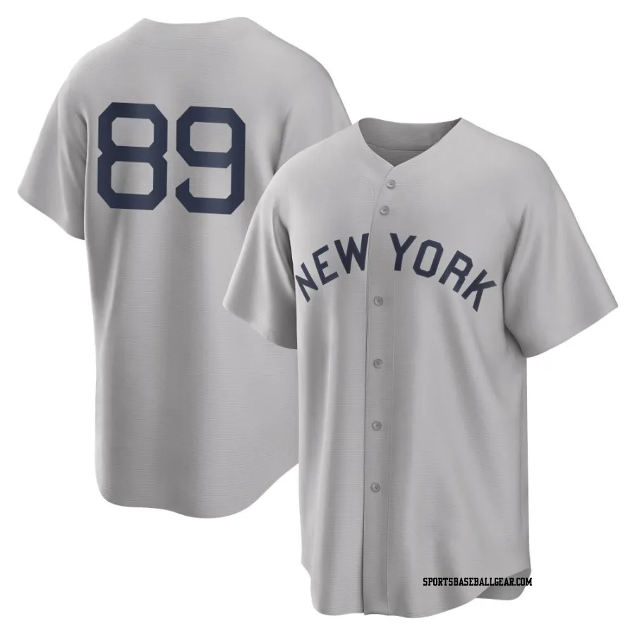 Jasson Dominguez Men's New York Yankees Gray Replica 2021 Field of Dreams Jersey