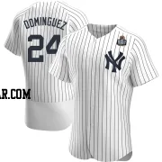 Jasson Dominguez Men's New York Yankees White Authentic Home 2024 World Series Jersey