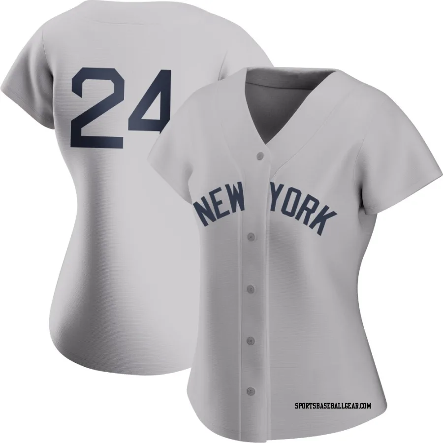Jasson Dominguez Women's New York Yankees Gray Authentic 2021 Field of Dreams Jersey
