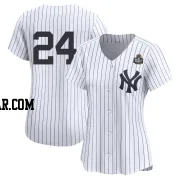 Jasson Dominguez Women's New York Yankees White Limited Yankee Home 2nd 2024 World Series Jersey