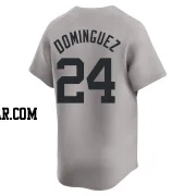 Jasson Dominguez Youth New York Yankees Gray Limited Away 2024 World Series Jersey