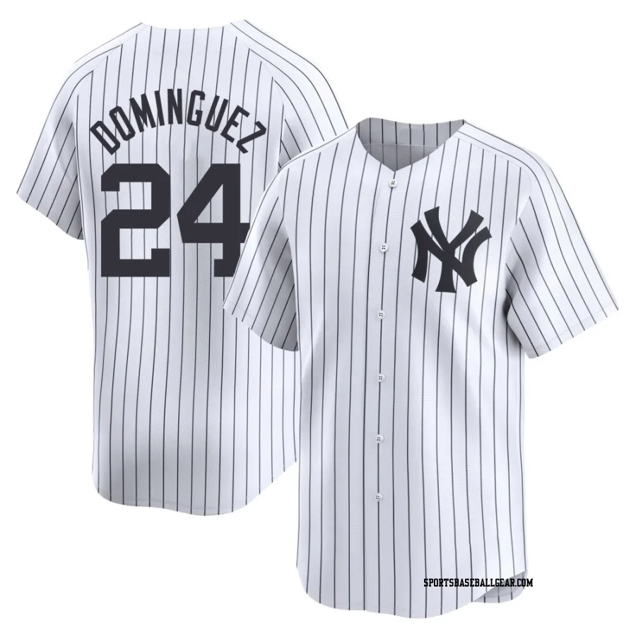 Jasson Dominguez Youth New York Yankees White Limited Yankee Home Jersey