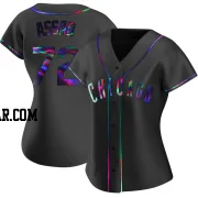Javier Assad Women's Chicago Cubs Black Holographic Replica Alternate Jersey