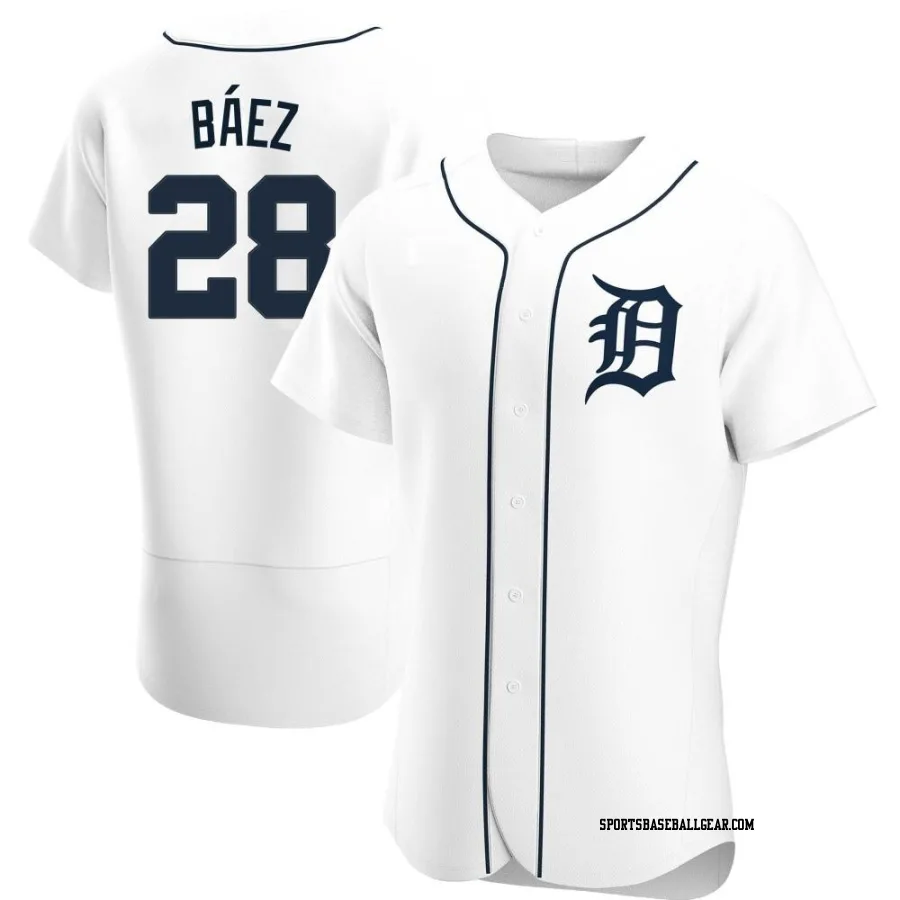 Javier Baez Men's Detroit Tigers White Authentic Home Jersey