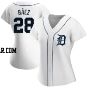 Javier Baez Women's Detroit Tigers White Replica Home Jersey