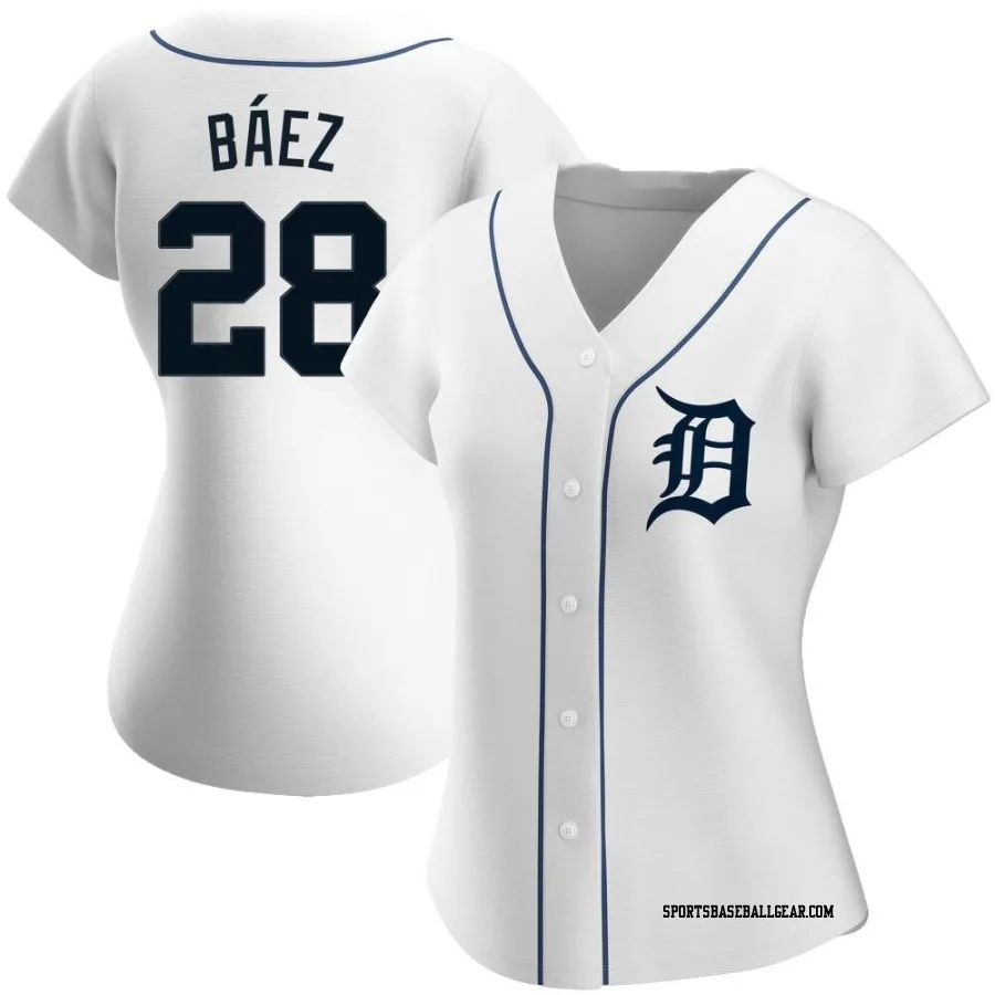 Javier Baez Women's Detroit Tigers White Replica Home Jersey
