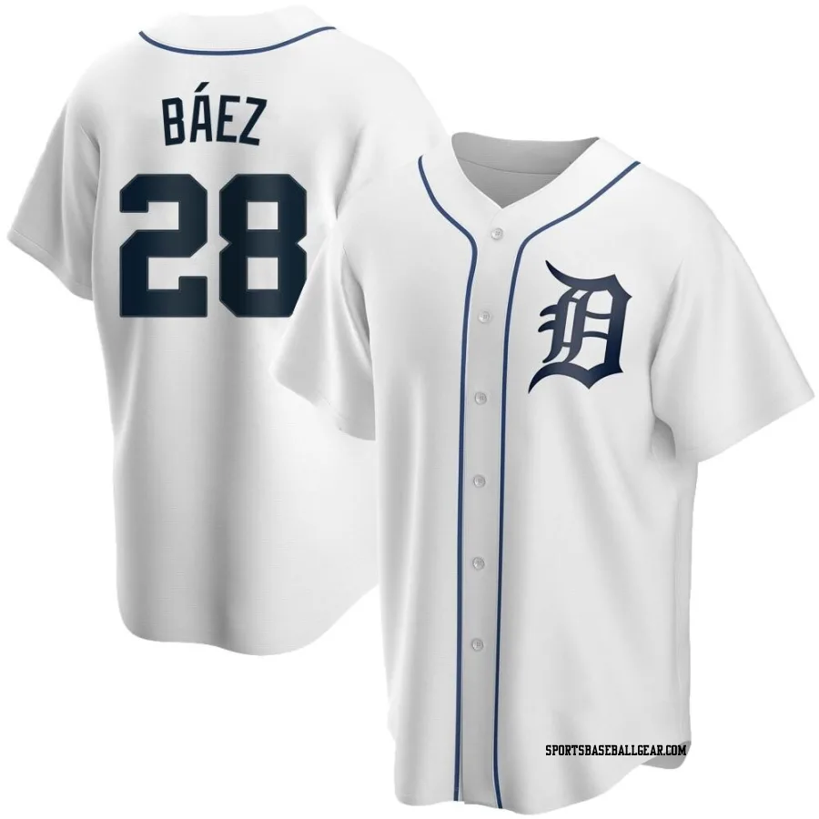 Javier Baez Youth Detroit Tigers White Replica Home Jersey