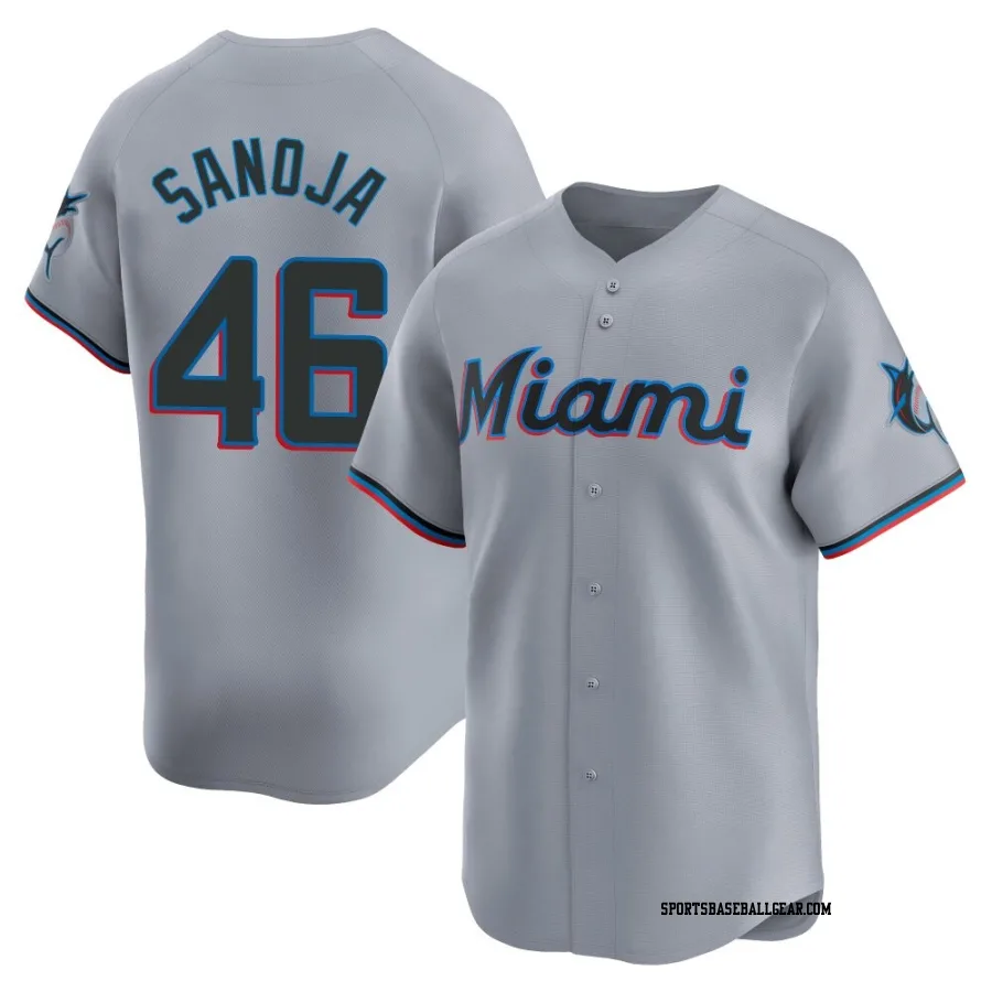Javier Sanoja Men's Miami Marlins Gray Limited Road Jersey