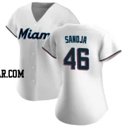 Javier Sanoja Women's Miami Marlins White Authentic Home Jersey