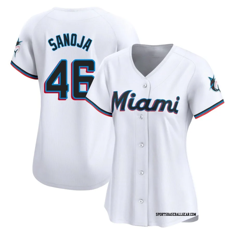 Javier Sanoja Women's Miami Marlins White Limited Home Jersey