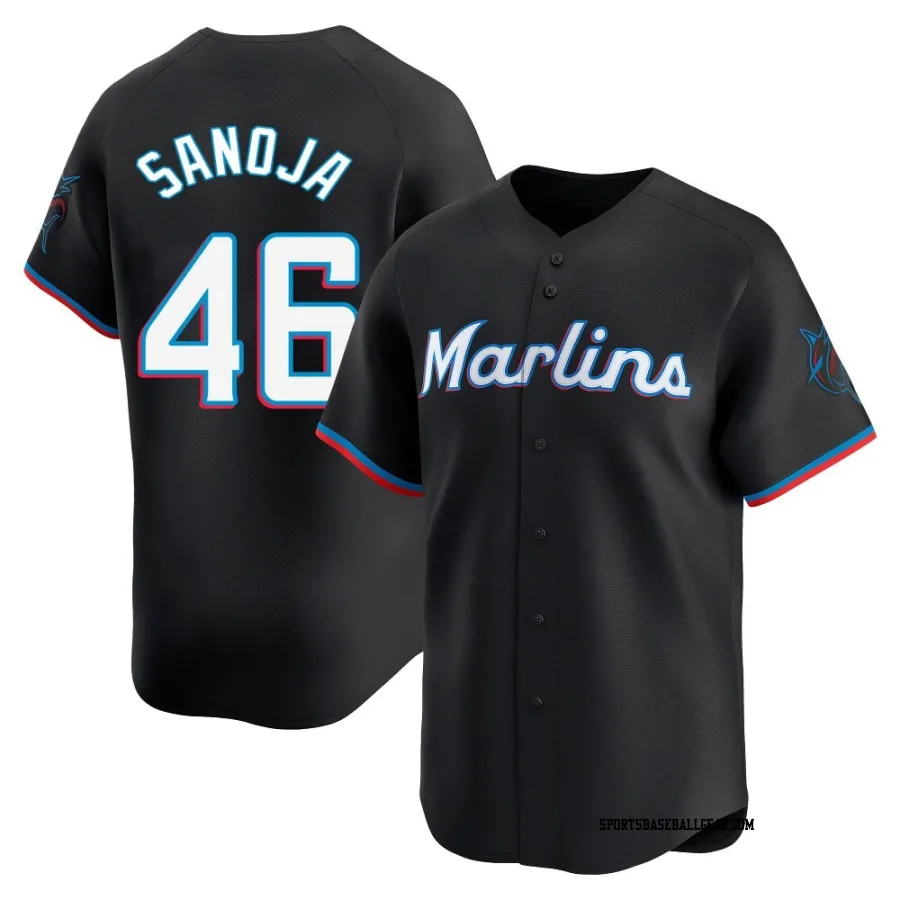 Javier Sanoja Youth Miami Marlins Black Limited Alternate Jersey