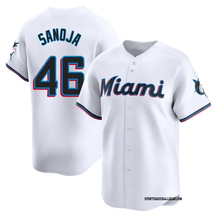 Javier Sanoja Youth Miami Marlins White Limited Home Jersey