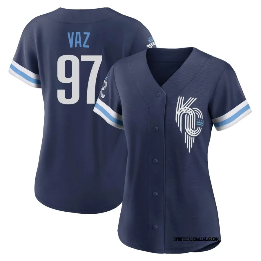 Javier Vaz Women's Kansas City Royals Navy Authentic 2022 City Connect Jersey