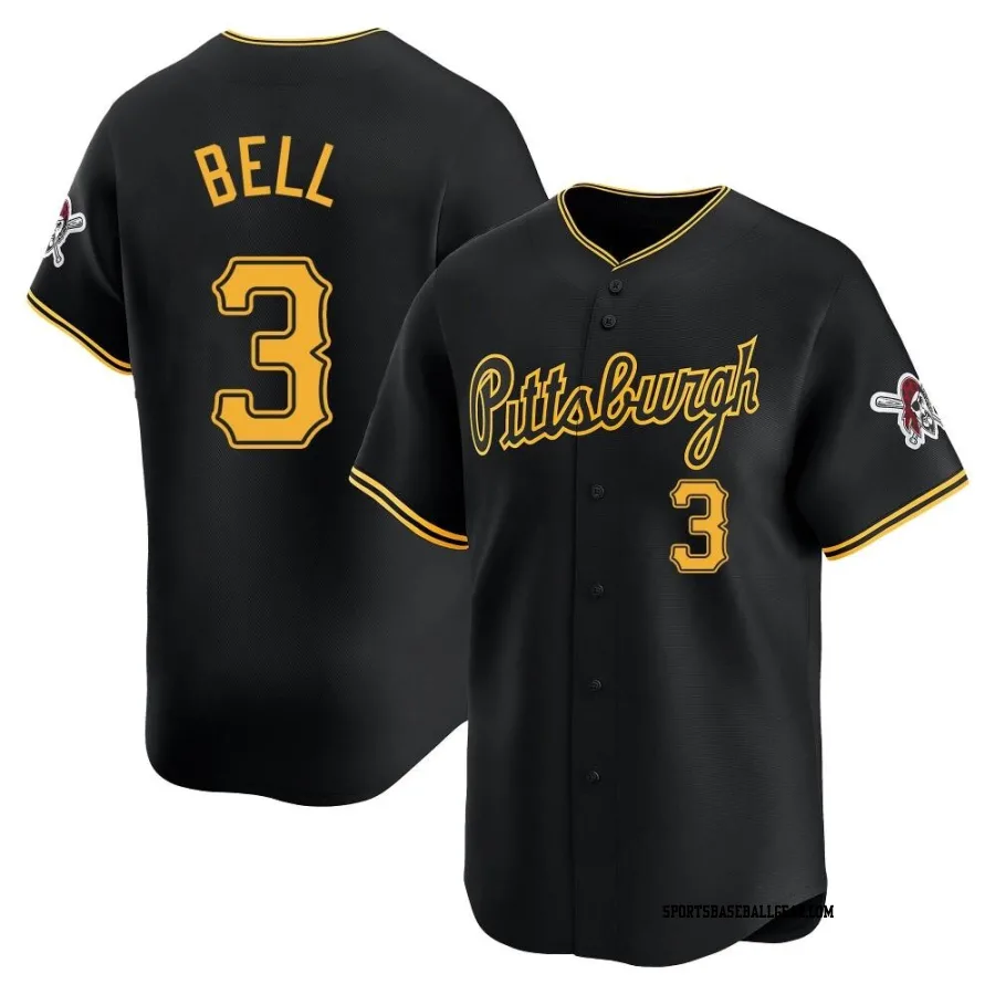 Jay Bell Men's Pittsburgh Pirates Black Limited Alternate Jersey