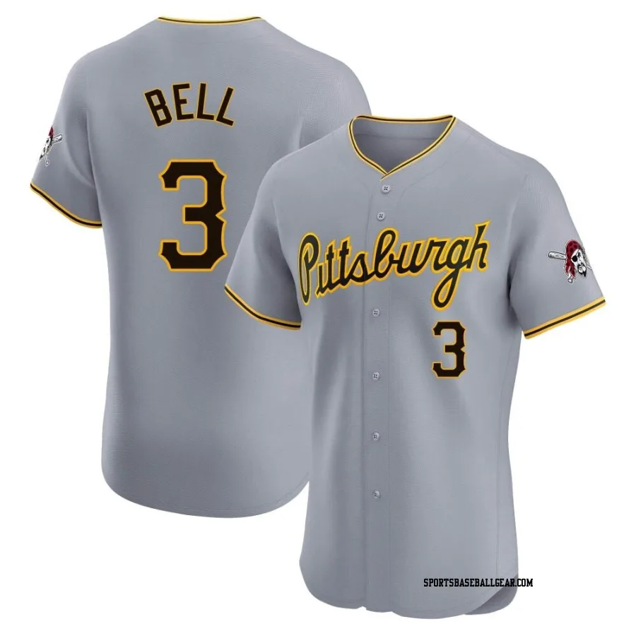 Jay Bell Men's Pittsburgh Pirates Gray Elite Road Jersey