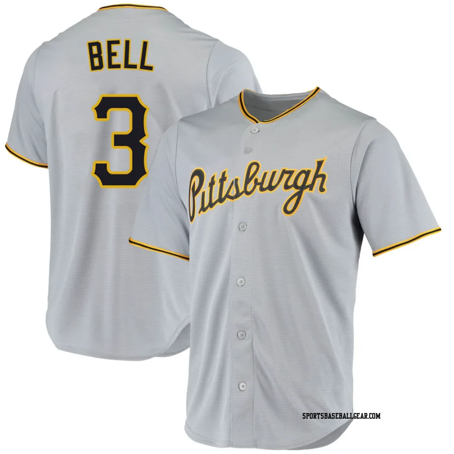 Jay Bell Men's Pittsburgh Pirates Gray Replica Road Jersey