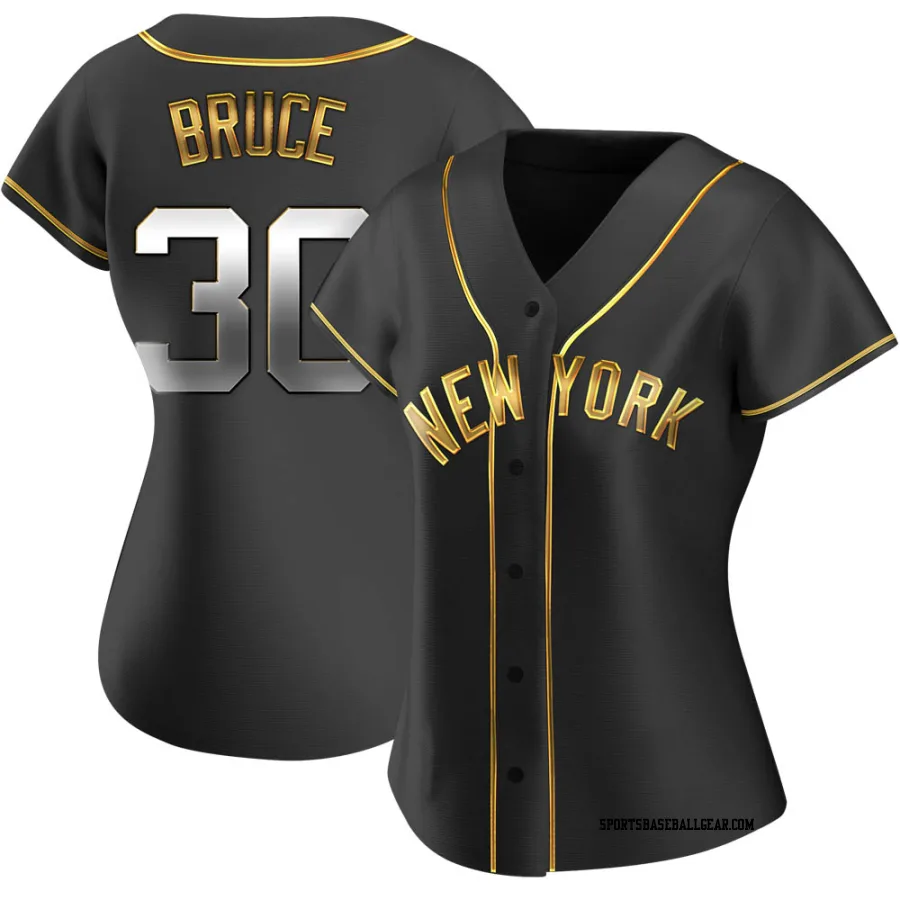 Jay Bruce Women's New York Yankees Black Golden Replica Alternate Jersey