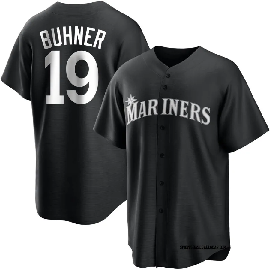 Jay Buhner Men's Seattle Mariners Black/White Replica Jersey