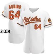Jayson Aquino Men's Baltimore Orioles White Authentic Home Jersey