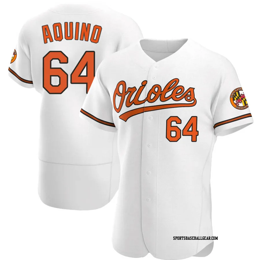 Jayson Aquino Men's Baltimore Orioles White Authentic Home Jersey