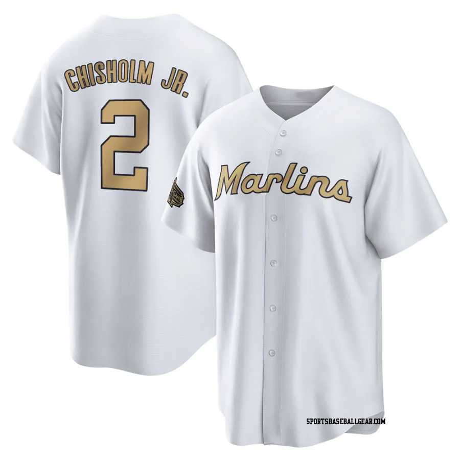 Jazz Chisholm Jr. Men's Miami Marlins White Game Replica 2022 All-Star Jersey