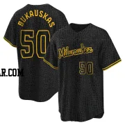 J.B. Bukauskas Men's Milwaukee Brewers Black Replica Snake Skin City Jersey