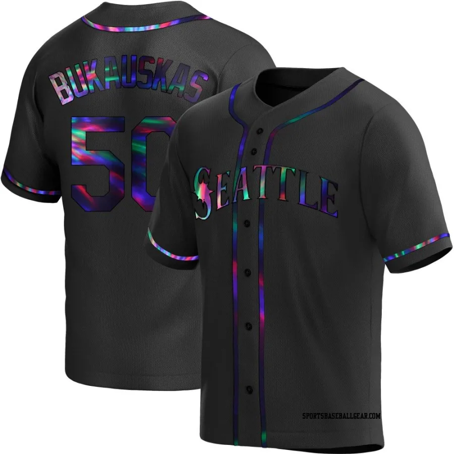 J.B. Bukauskas Men's Seattle Mariners Black Holographic Replica Alternate Jersey